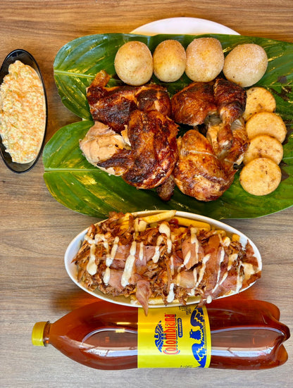 Abicombo con un pollo